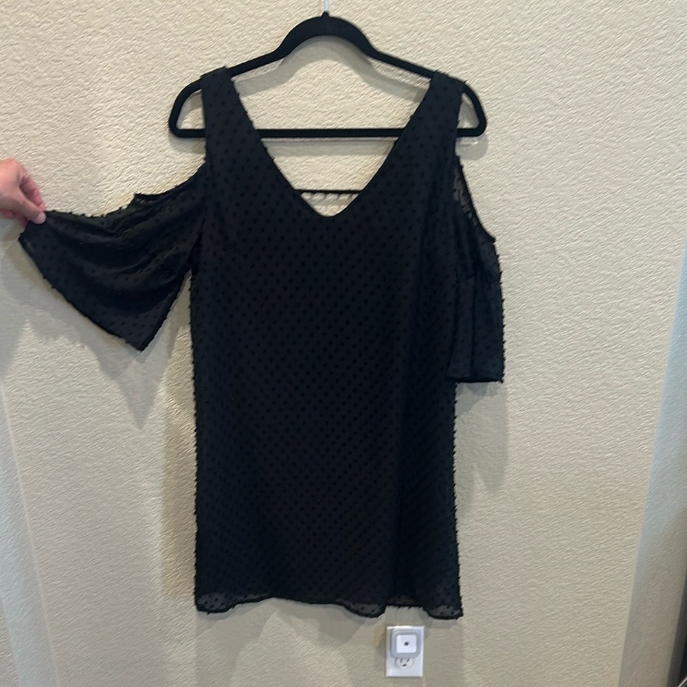 Blue Rain Asymmetrical Black Mini Tunic